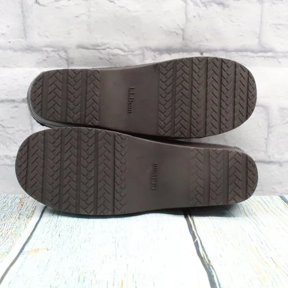 LL Bean Leather Clogs Brown Comfort Professional Nurse Shoes Size 8.5 M - Picture 9 of 9